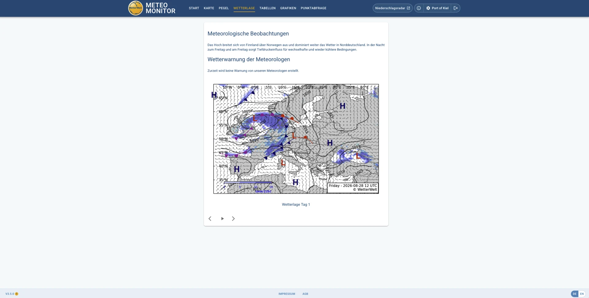 METEO MONITOR Wetterlage der Meteorologen