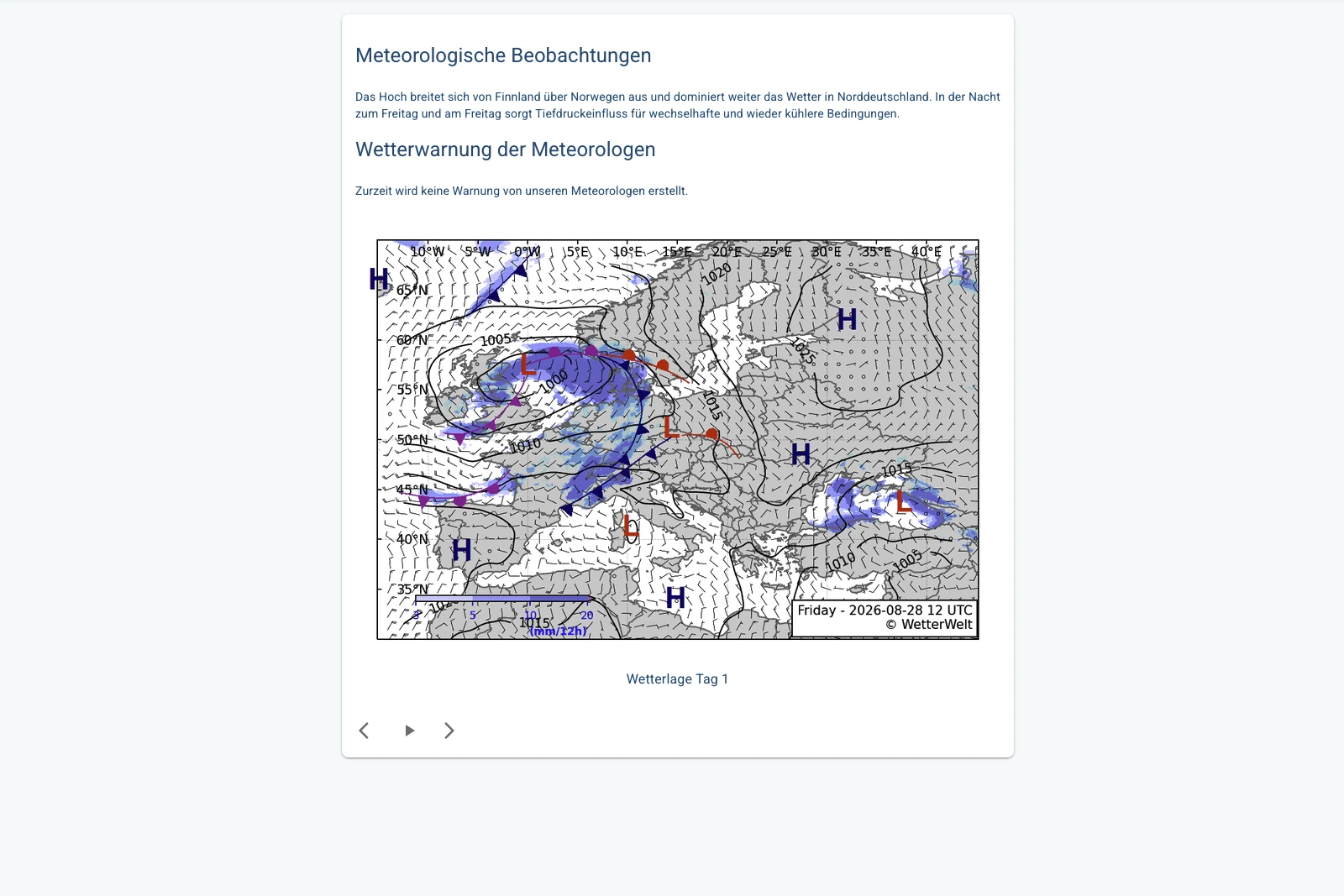 METEO MONITOR Wetterlage der Meteorologen